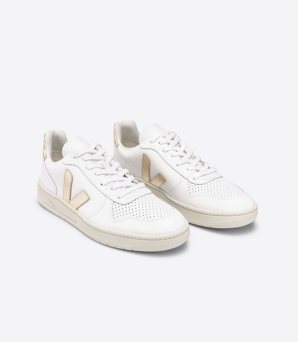 Veja Sneakers Dam - V-10 Läder - Vita - 503947-IGR